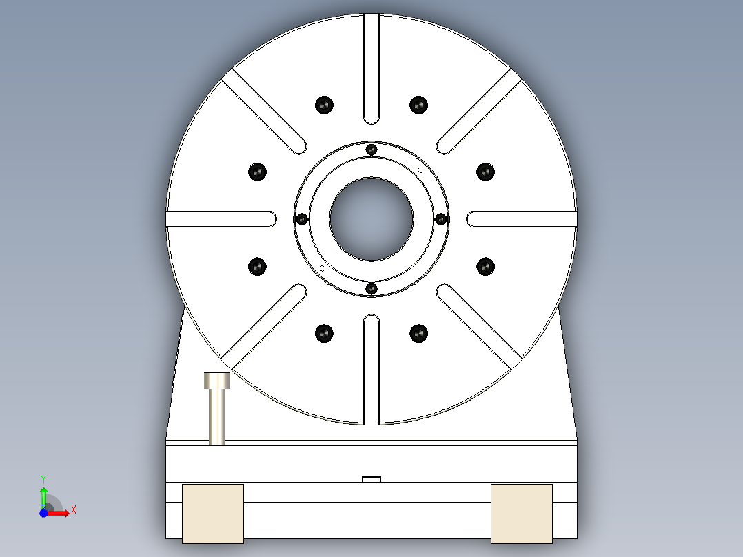 HR050EX-A0(四轴转台)外型圖前视图