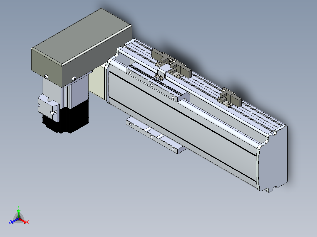 同步带滑台-半封闭B10H-L45-S100-RU-P40-D3正等轴测图