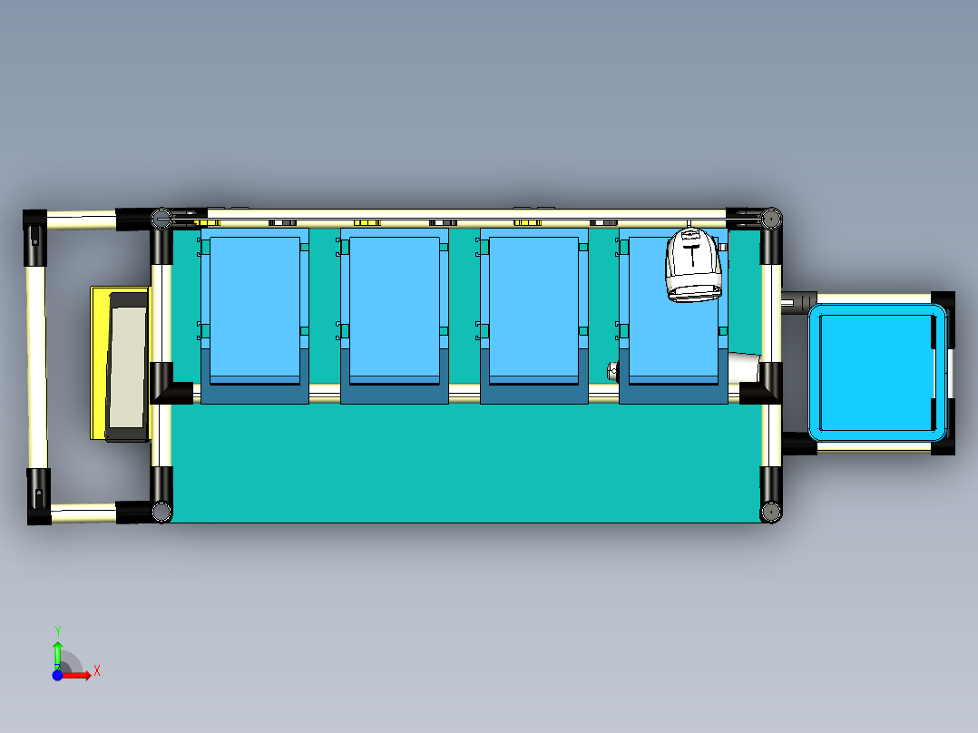 摆盘周转车前视图