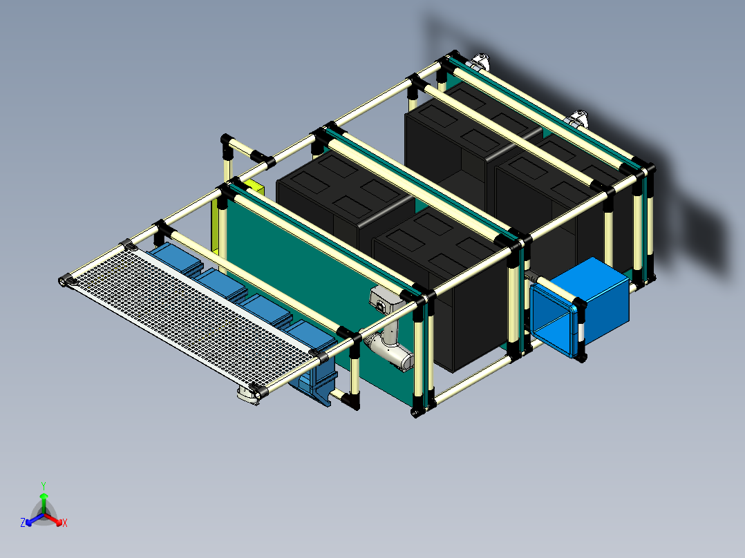 摆盘周转车正等轴测图