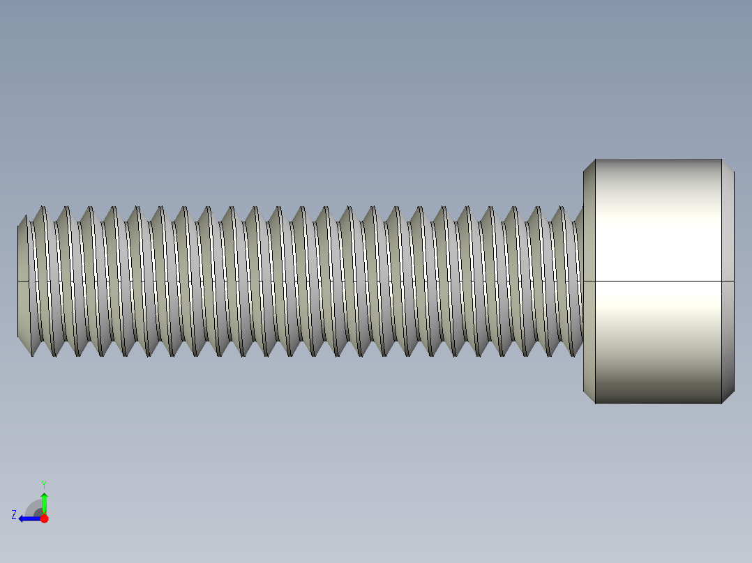 M8 x 1.25mm Thread 30mm LONG SOCKET HEAD CAP SCREW.IGS右视图