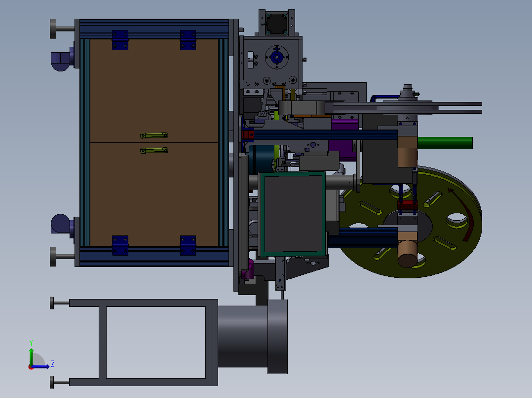 非标精密凸轮插针点焊检测一体机 非标自动化设备3D图纸3D模型左视图