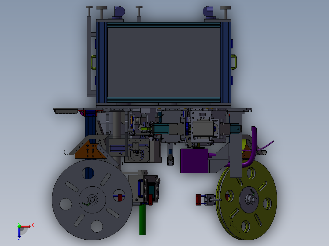 非标精密凸轮插针点焊检测一体机 非标自动化设备3D图纸3D模型俯视图