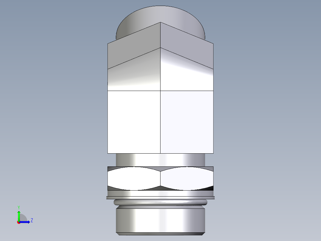 卡套式工业通用硬管接头EO_Adjustable_locknut_45_deg_elbow_VEE30SMOROMDCF左视图