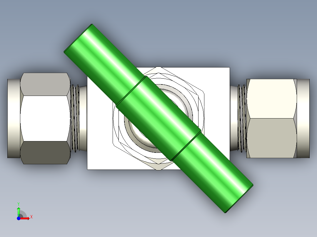 不锈钢波纹管密封阀，带垫圈，PCTFE阀杆顶端，12 mm世伟洛克管接头，SC-11清洁前视图