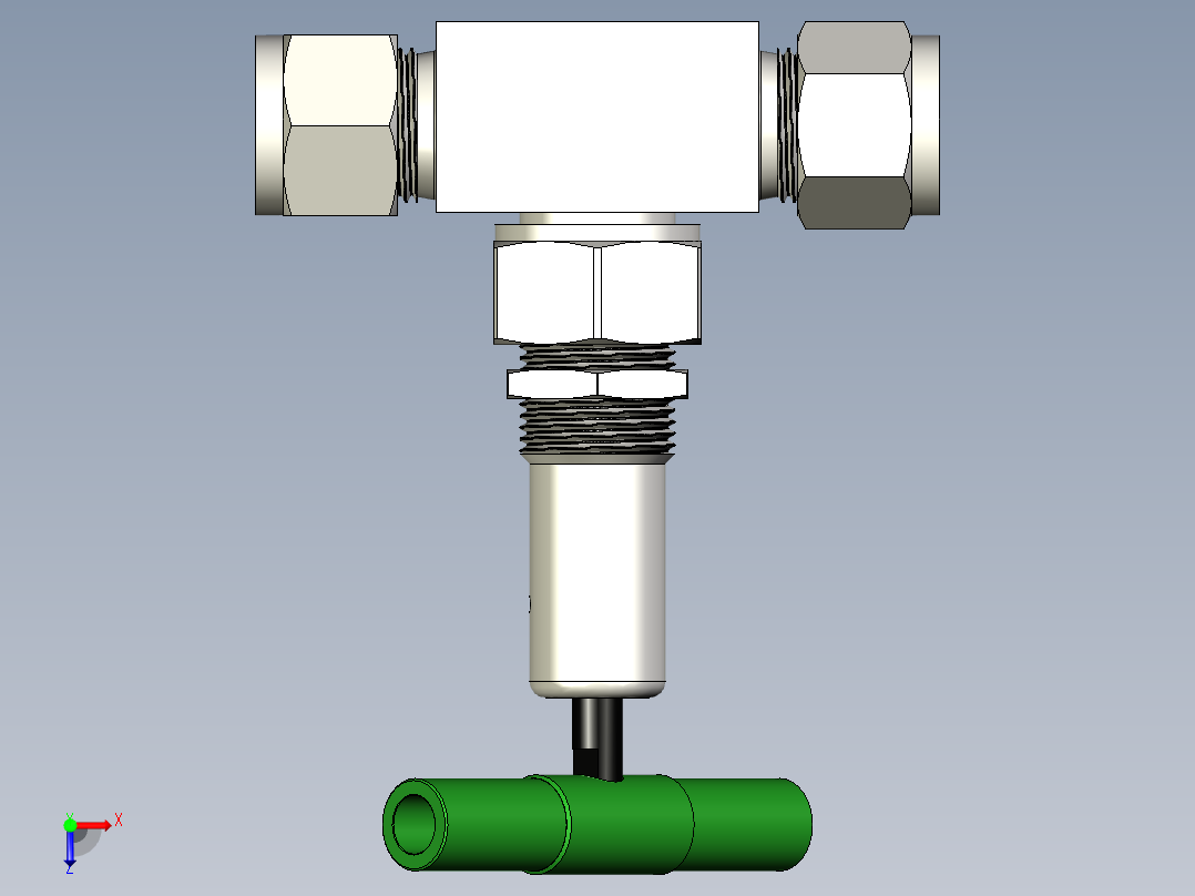 不锈钢波纹管密封阀，带垫圈，PCTFE阀杆顶端，12 mm世伟洛克管接头，SC-11清洁俯视图