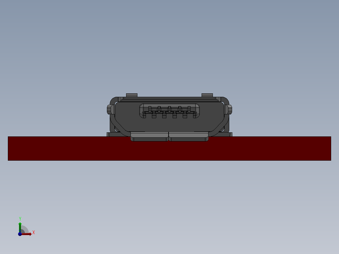 usb micro-b的分线板前视图