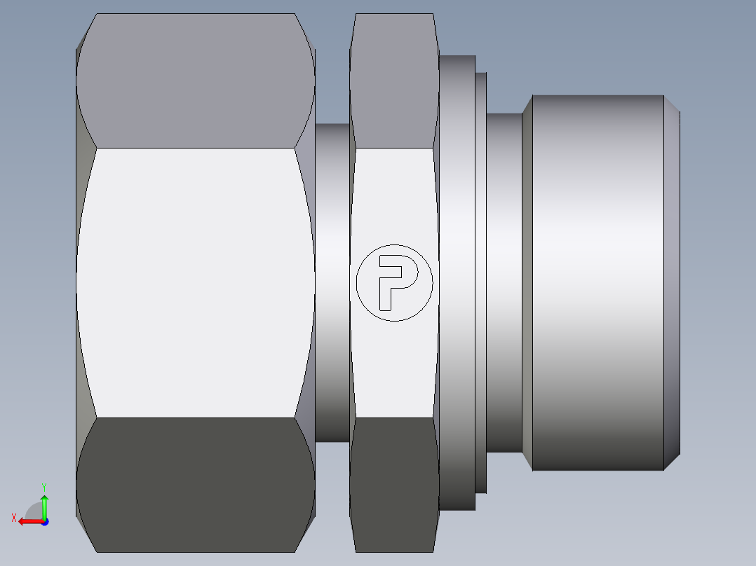 卡套式工业通用硬管接头EO_Standpipe_connector_EVGE28LMEDCF后视图