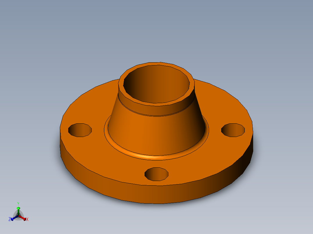 2inweldneckflange正等轴测图