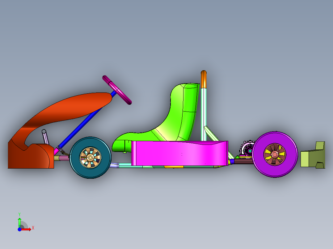 电动游乐场漂移卡丁车前视图