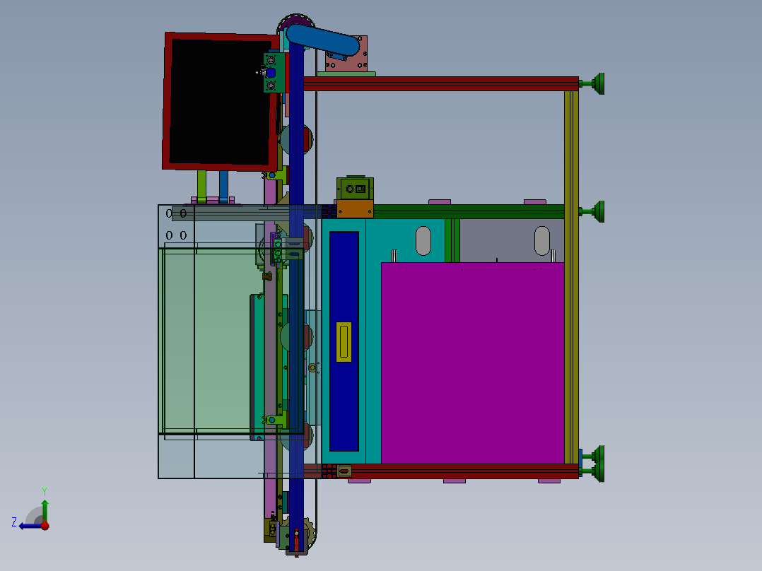全自动轴承打标设备（sw17可编辑+工程图+bom）右视图