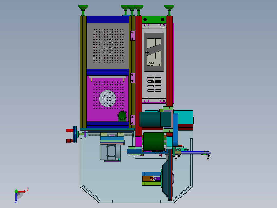 全自动轴承打标设备（sw17可编辑+工程图+bom）俯视图