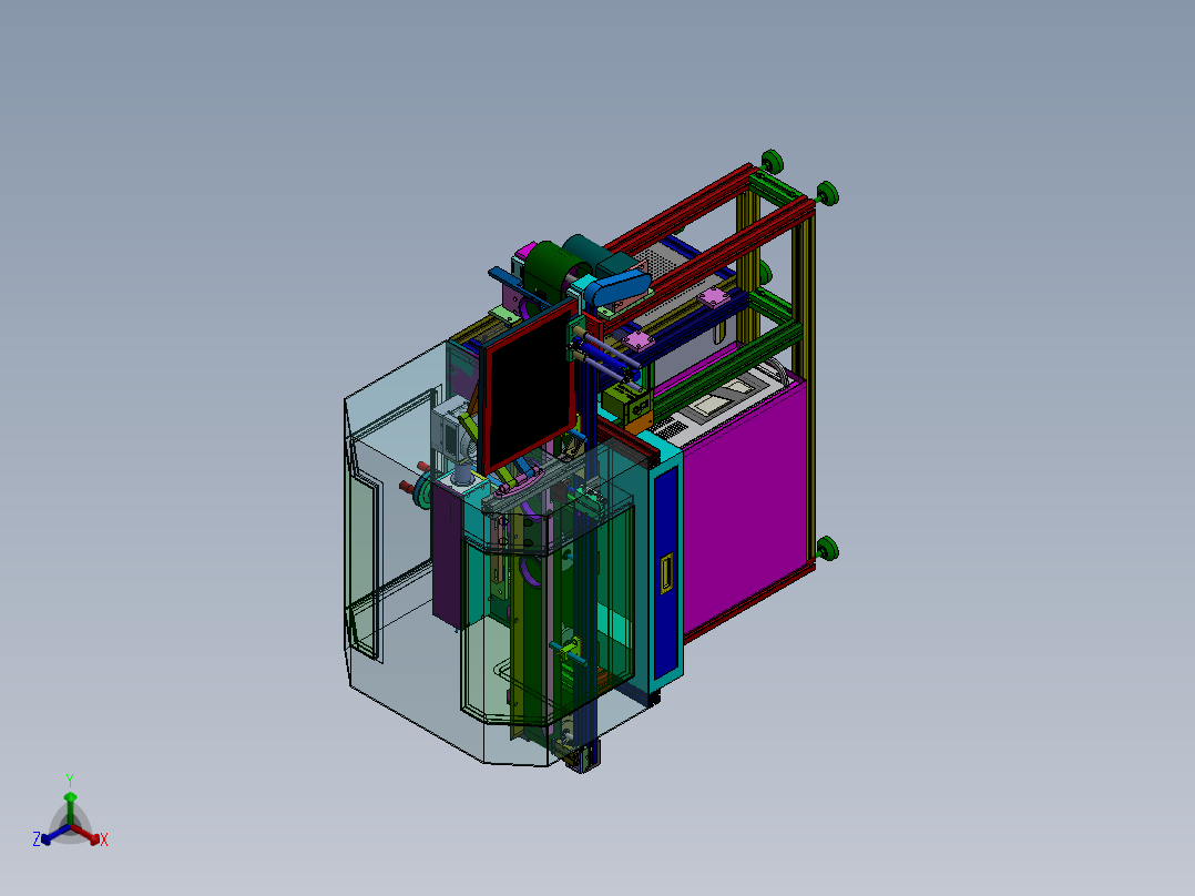 全自动轴承打标设备（sw17可编辑+工程图+bom）正等轴测图