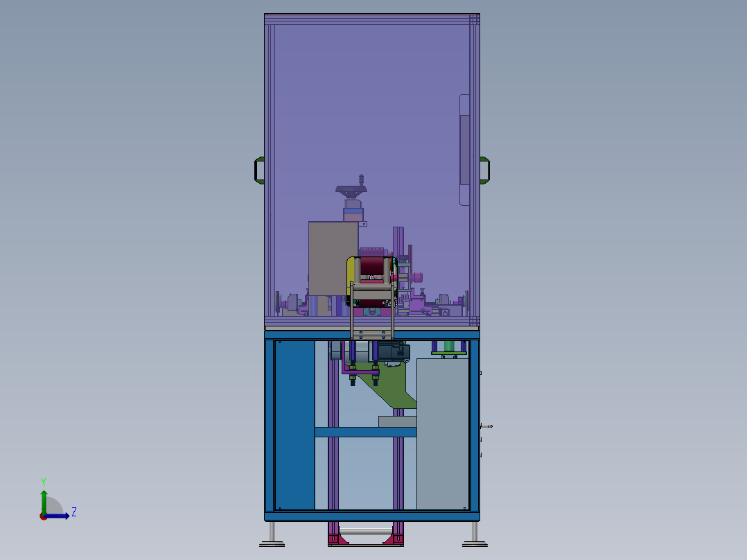 在线水平打孔机（sw18可编辑+工程图+bom）左视图