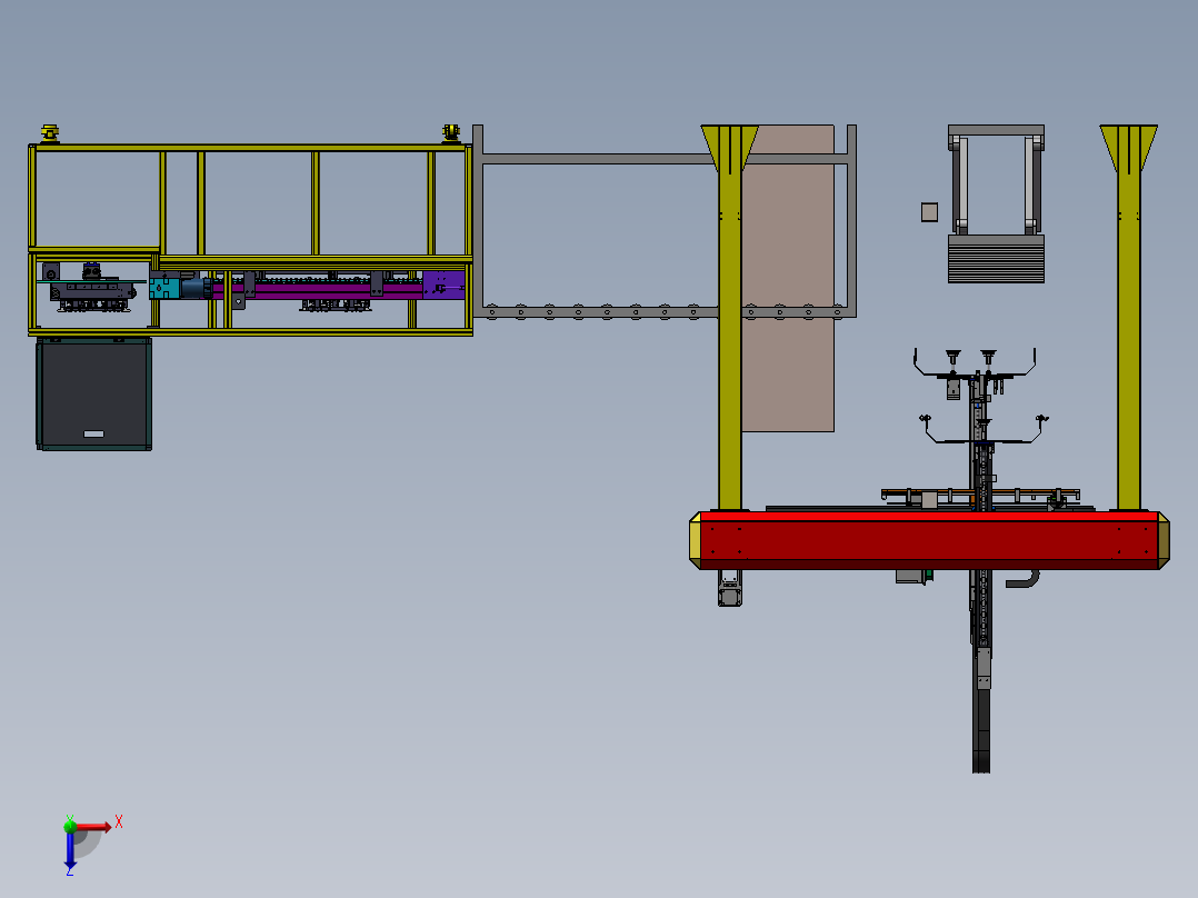 电子物料自动检测生产线sw17俯视图