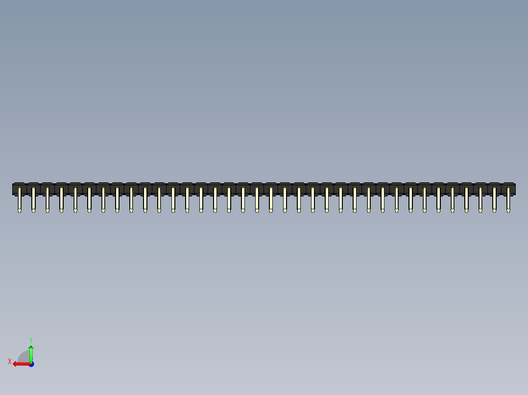 彩色公排针 100mil 2.54mm 系列-DS1022_black_1x36p_100mil_TypeD_rev1.0后视图