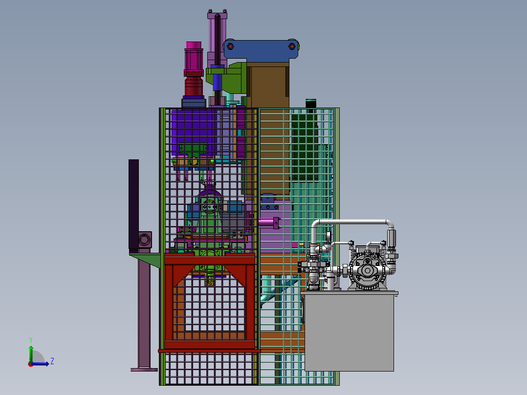 管材冲压机左视图