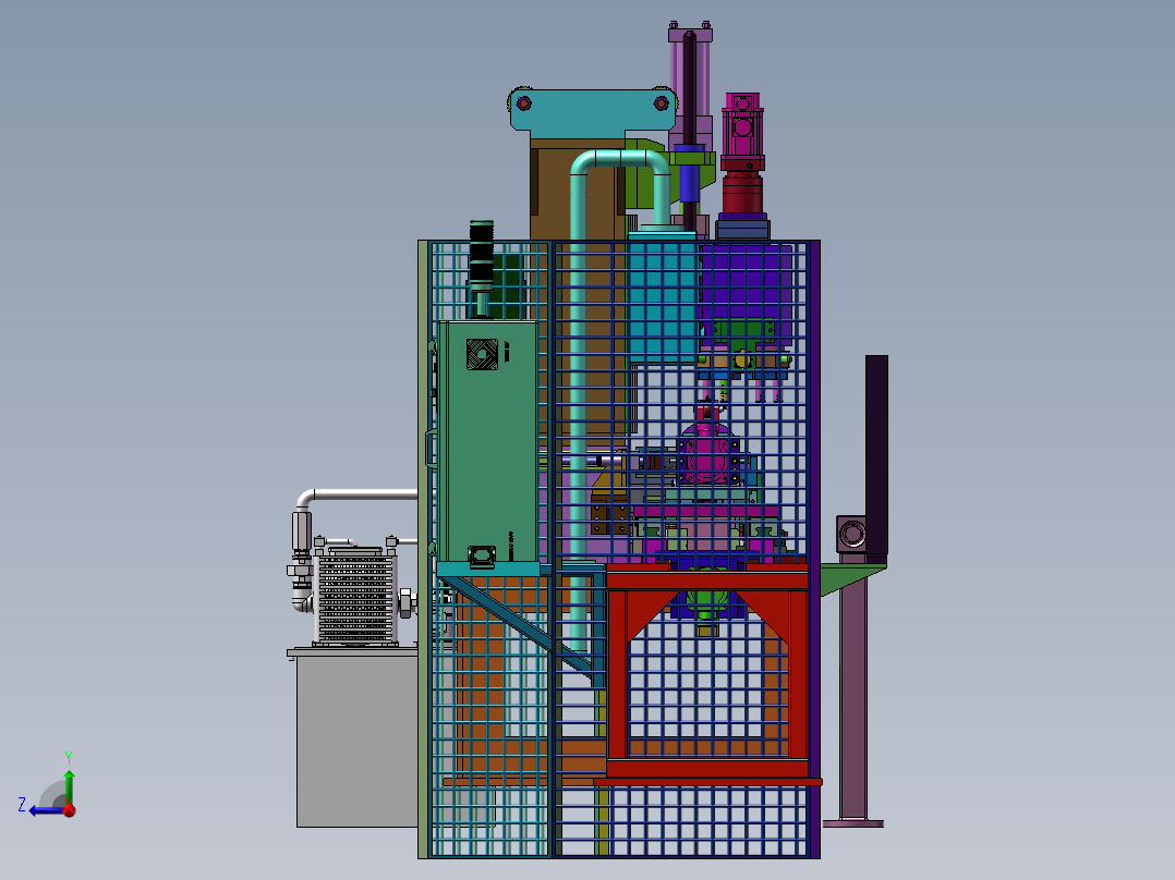 管材冲压机右视图
