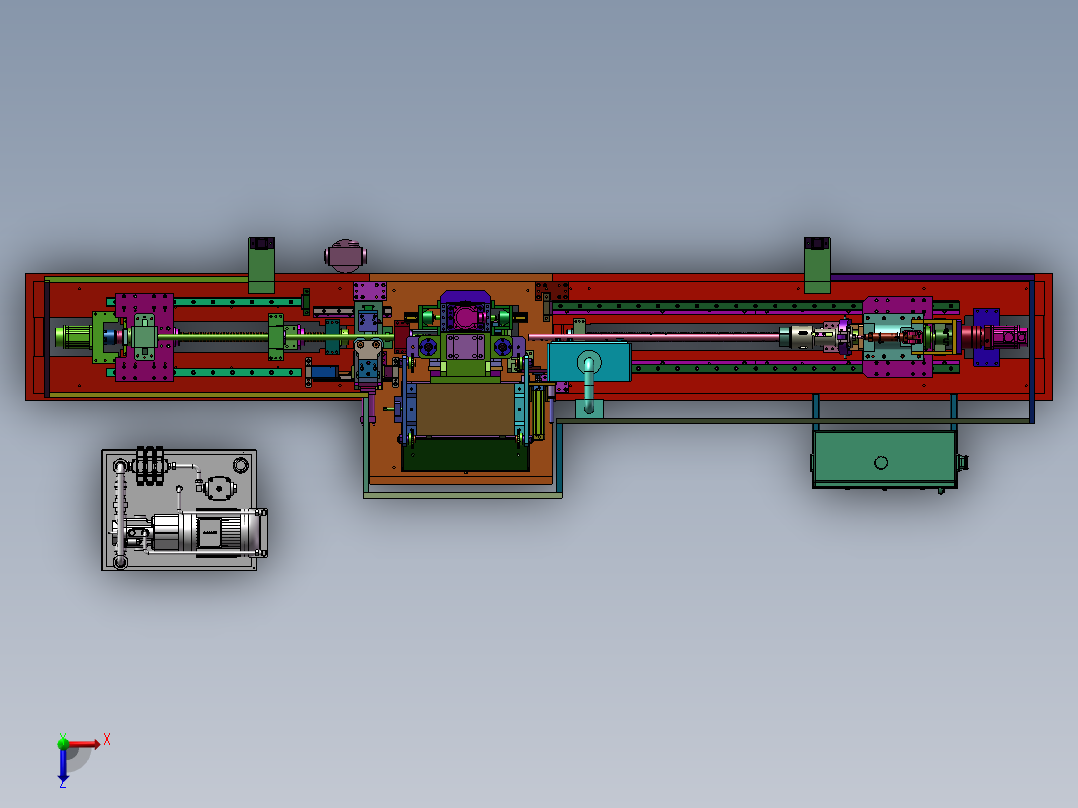 管材冲压机俯视图
