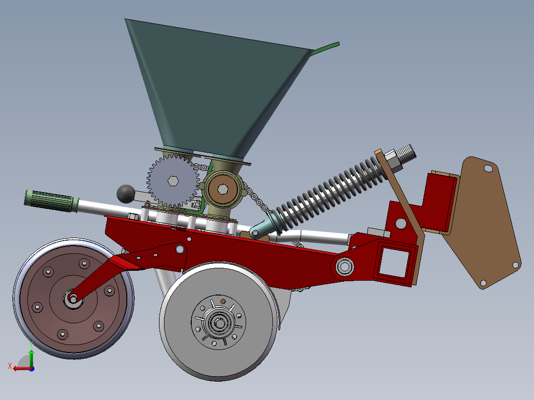 微耕施肥播种机后视图