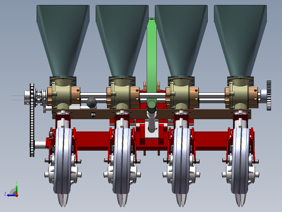 微耕施肥播种机右视图
