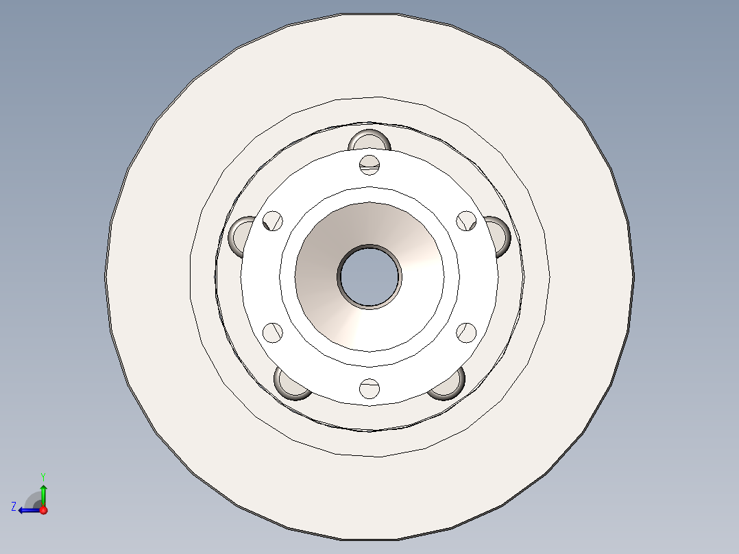车用轴轮毂3D数模图纸 Solidworks设计右视图