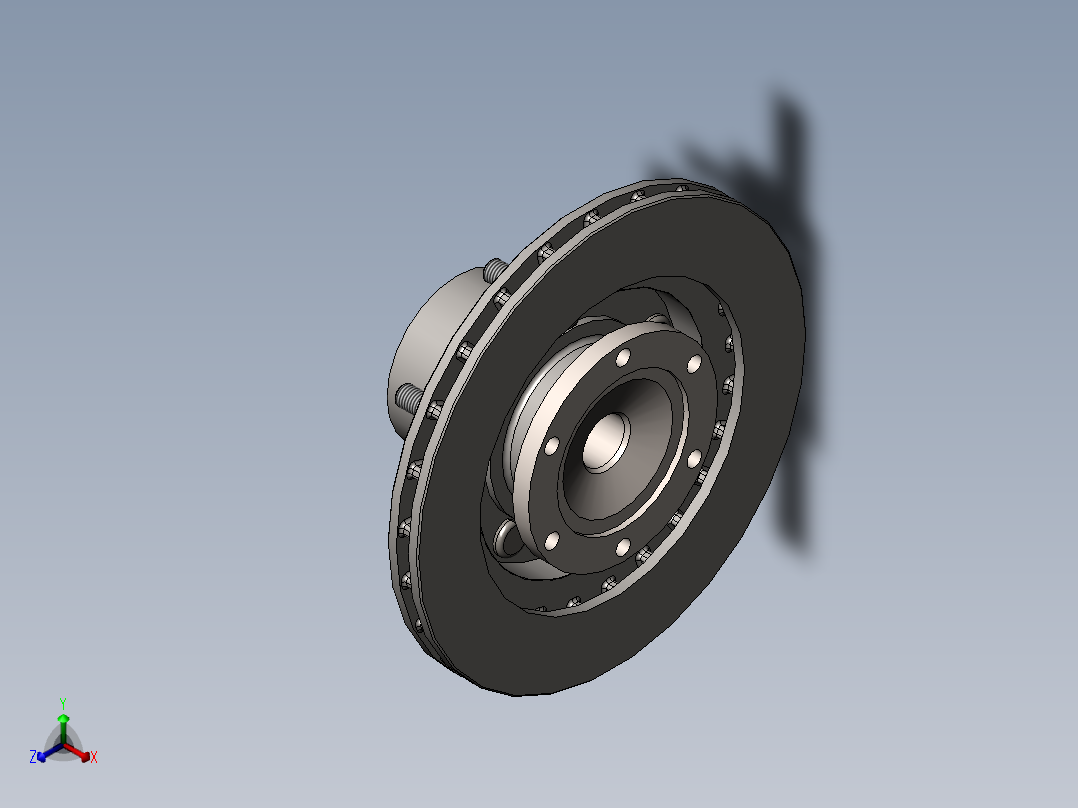 车用轴轮毂3D数模图纸 Solidworks设计正等轴测图