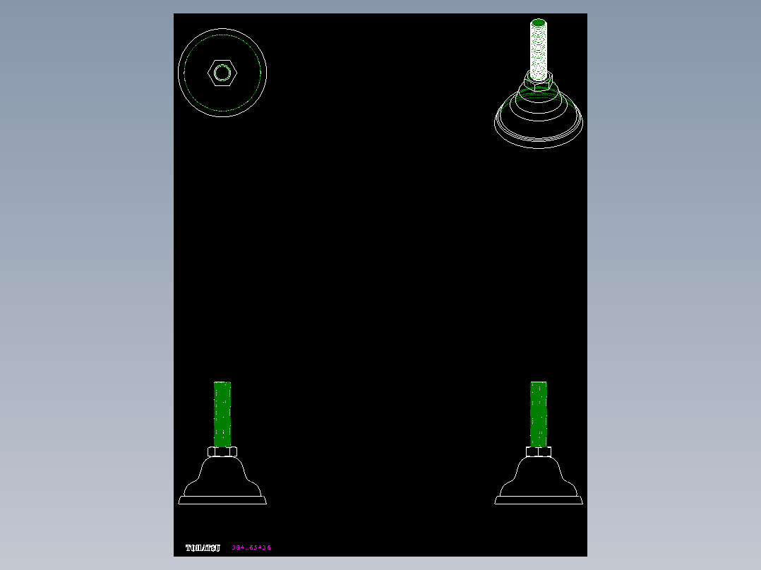 不銹鋼固定腳座384-2D多系列多零件图纸模型