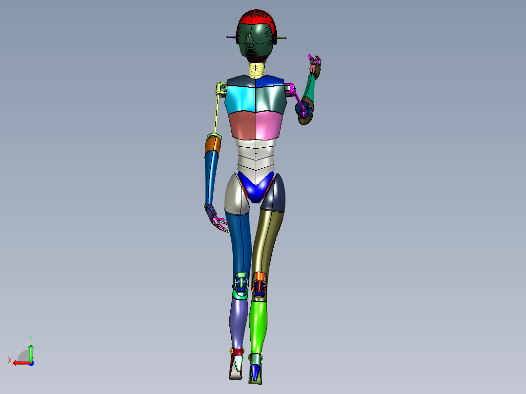 未来人体外形机器人后视图