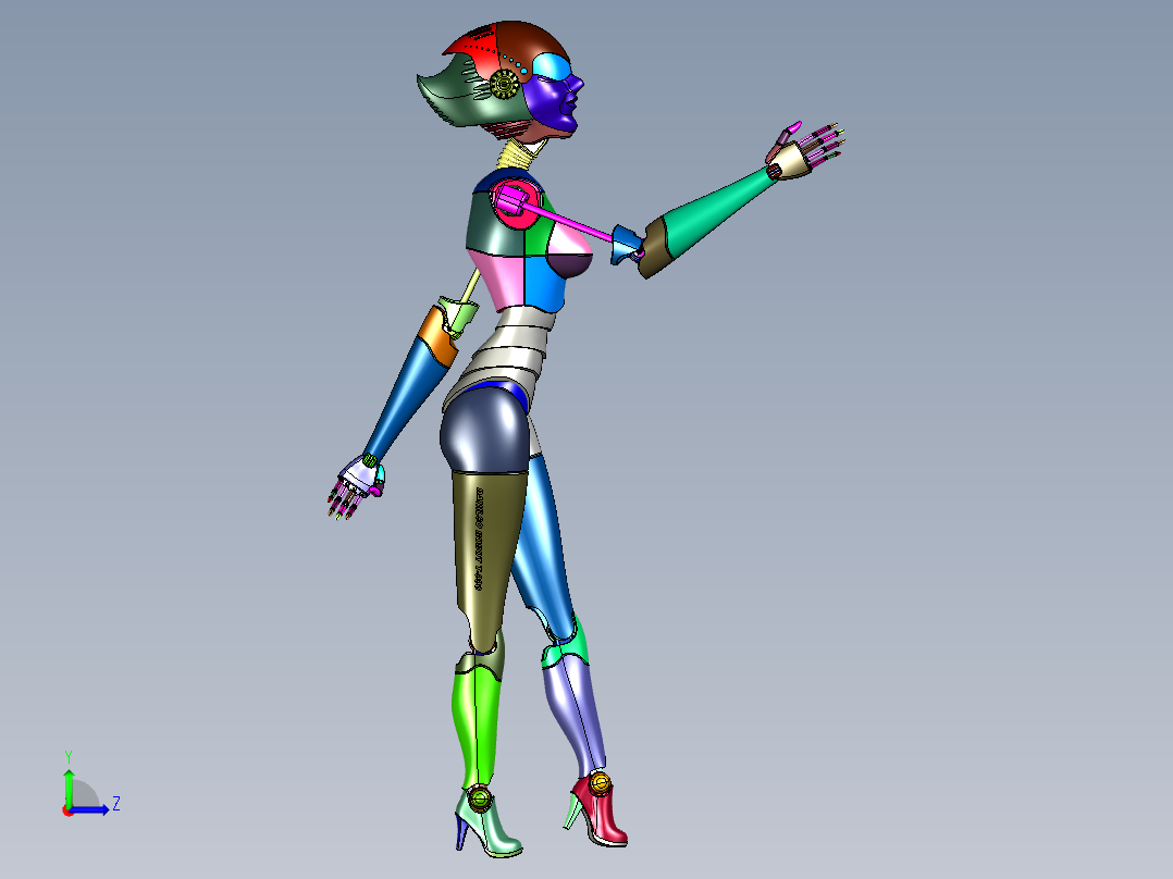 未来人体外形机器人左视图