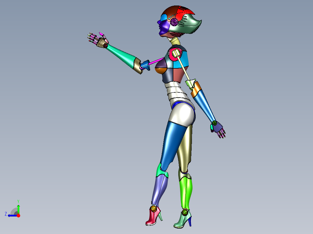 未来人体外形机器人右视图