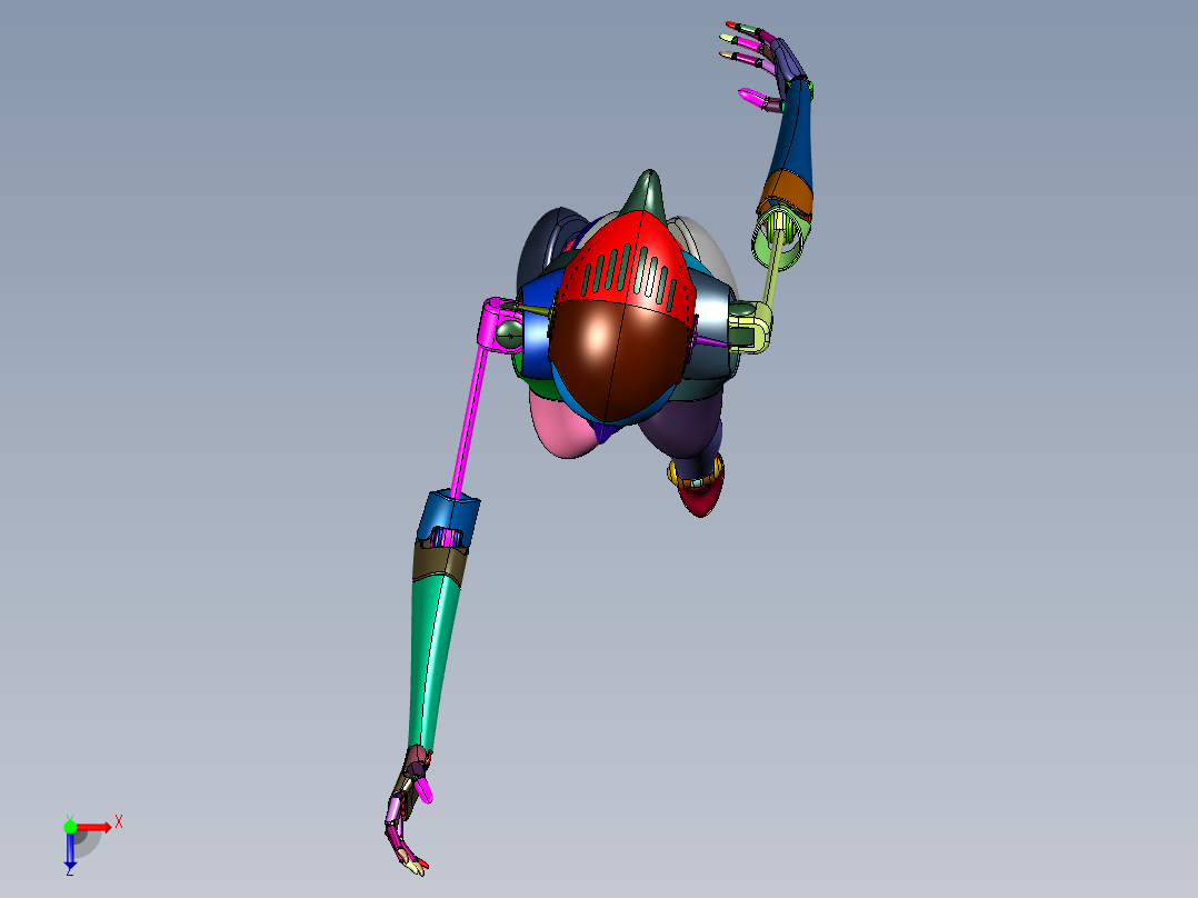 未来人体外形机器人俯视图