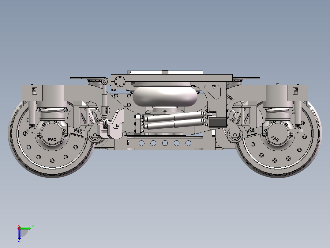 crh380动力转向架装配右视图