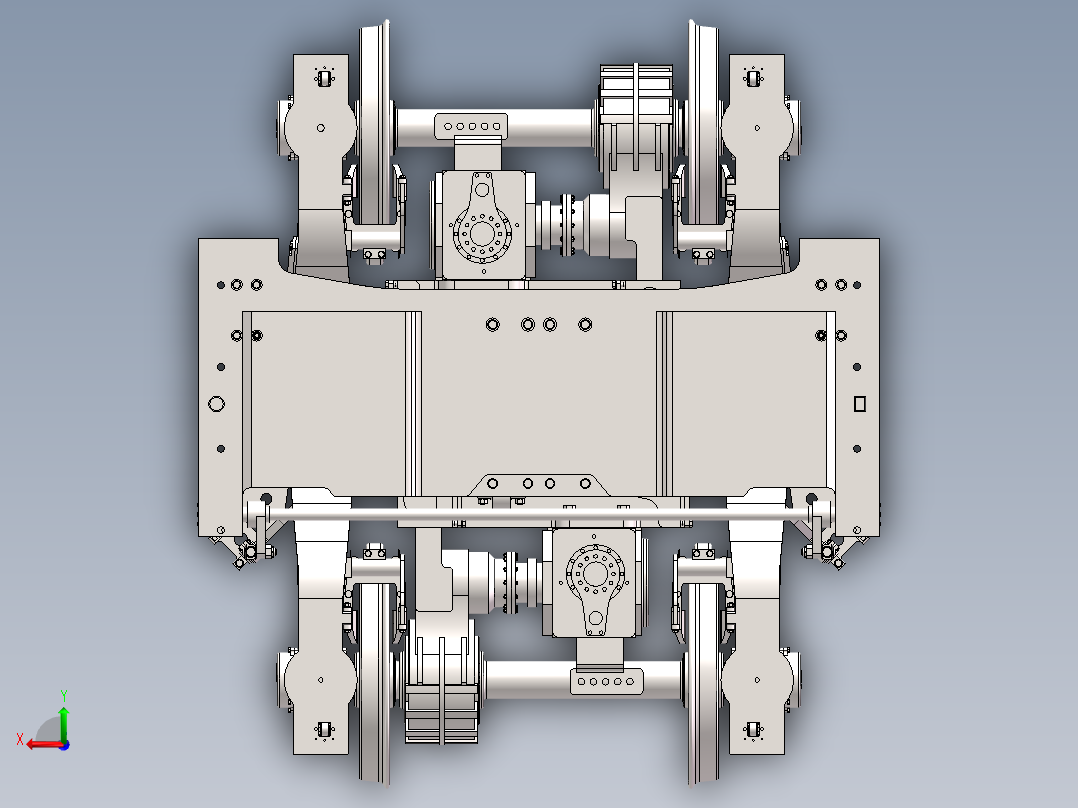 crh380动力转向架装配俯视图