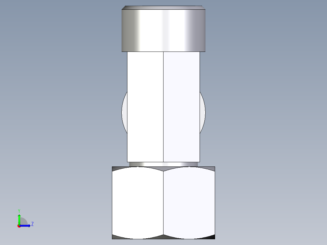 卡套式工业通用硬管接头EO_Swivel_nut_run_tee_EL15LOMDCF左视图