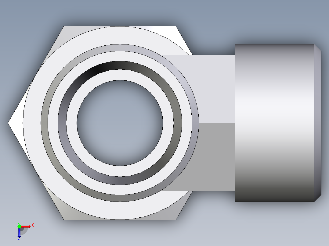 卡套式工业通用硬管接头EO_Swivel_nut_run_tee_EL15LOMDCF俯视图