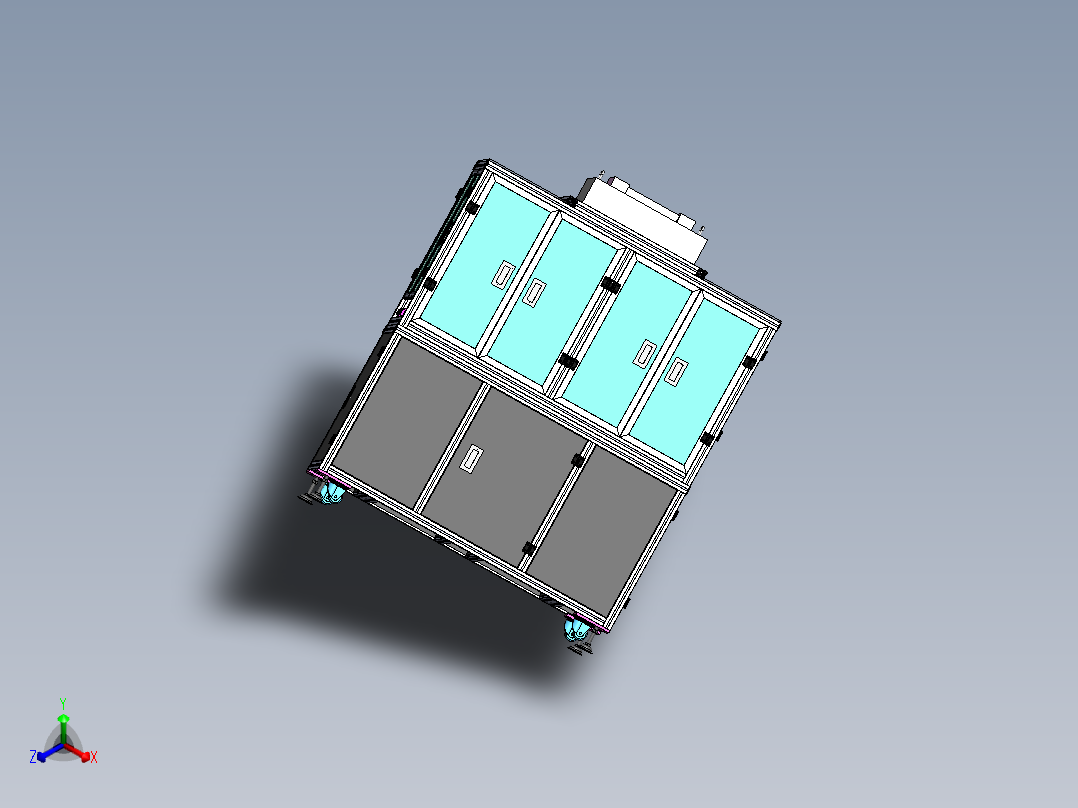 玻璃检测上下料机sw21可编辑正等轴测图