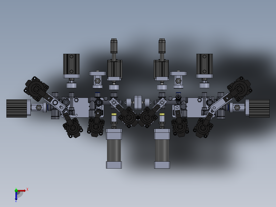 空调排水管组装压合设备sw17可编辑俯视图
