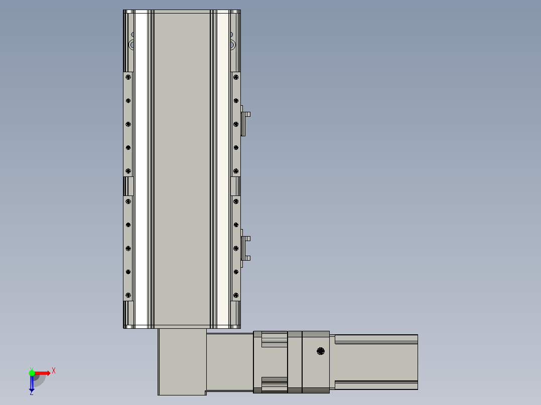 直线模组LHB17-L40-S150-L(B)设计图纸俯视图