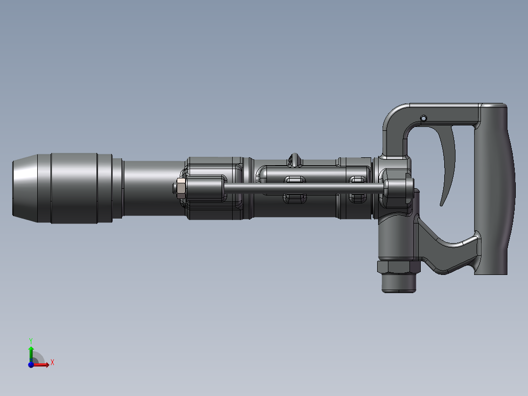 风镐 气锤3D模型前视图