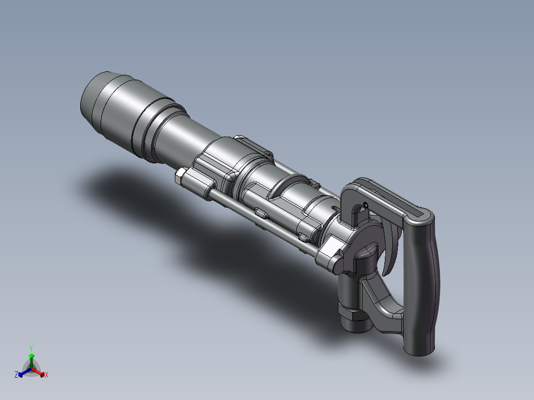 风镐 气锤3D模型正等轴测图