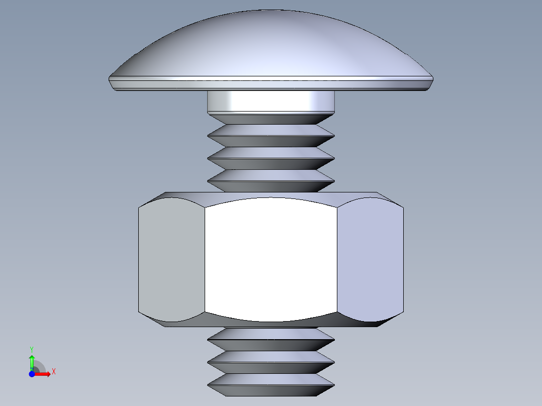 紧固件-IGES 0.3125 Truss Slot Bolt前视图