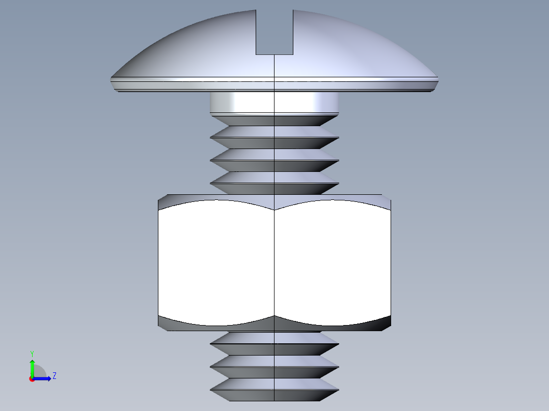 紧固件-IGES 0.3125 Truss Slot Bolt左视图
