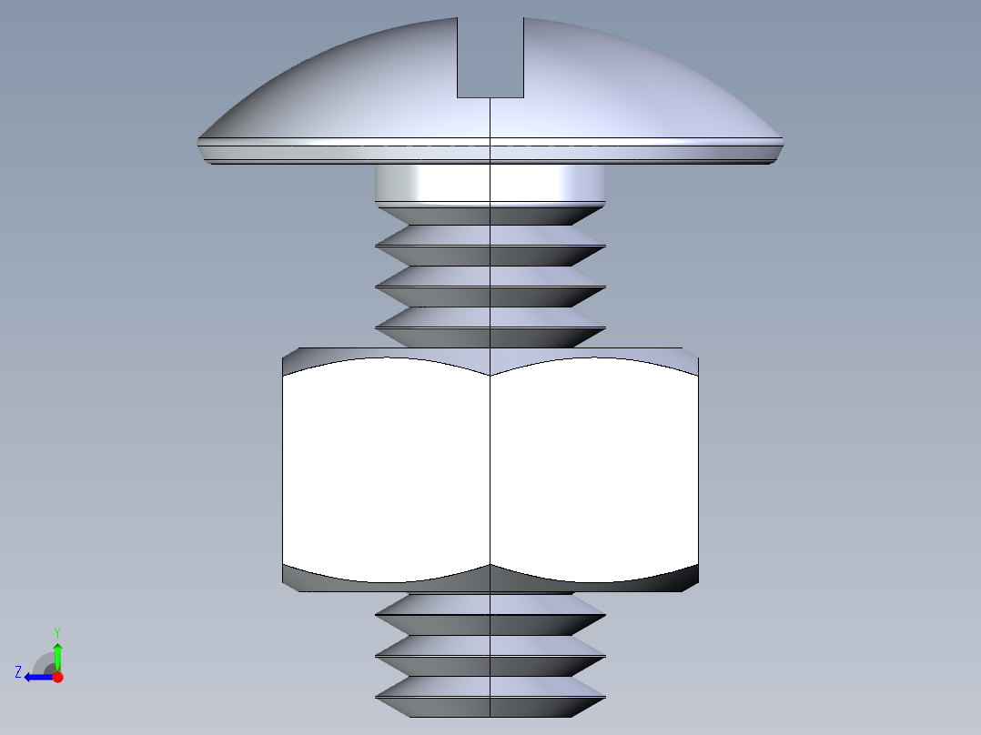 紧固件-IGES 0.3125 Truss Slot Bolt右视图
