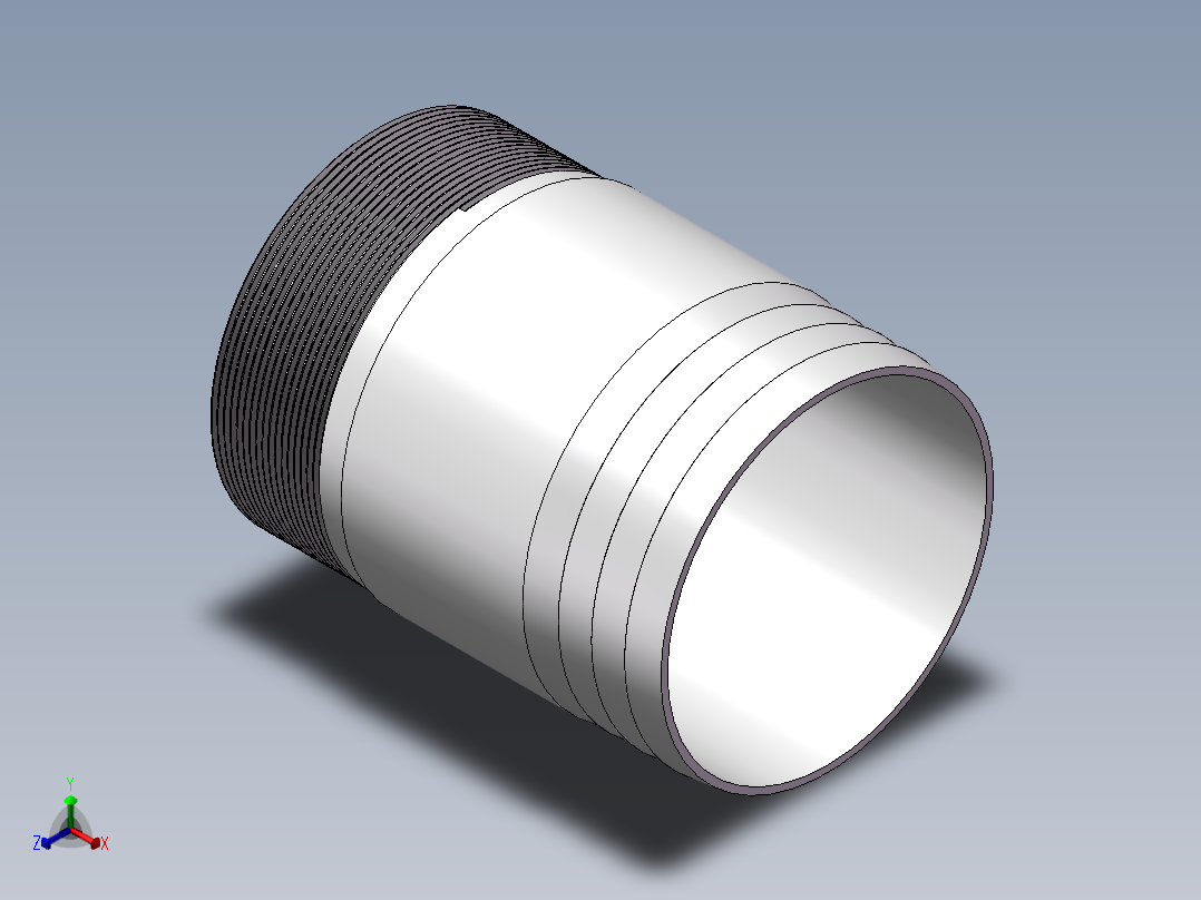 水管接头-直通 DN100正等轴测图