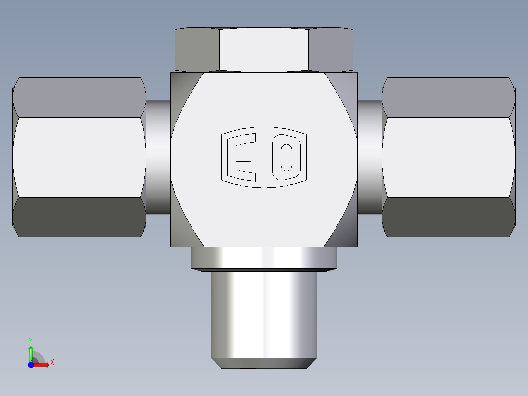 卡套式工业通用硬管接头EO_High_pressure_banjo_tee_TH06ZSRCF前视图