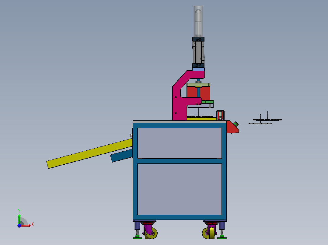 塑胶切水口机前视图