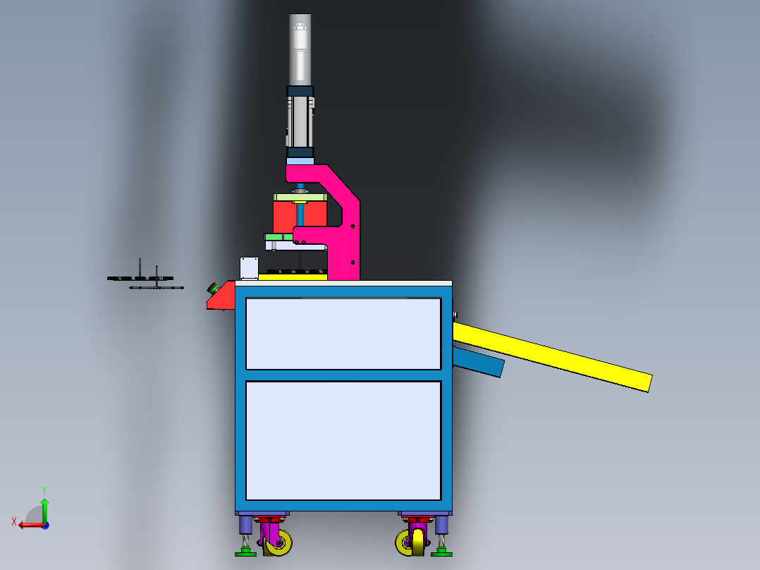 塑胶切水口机后视图