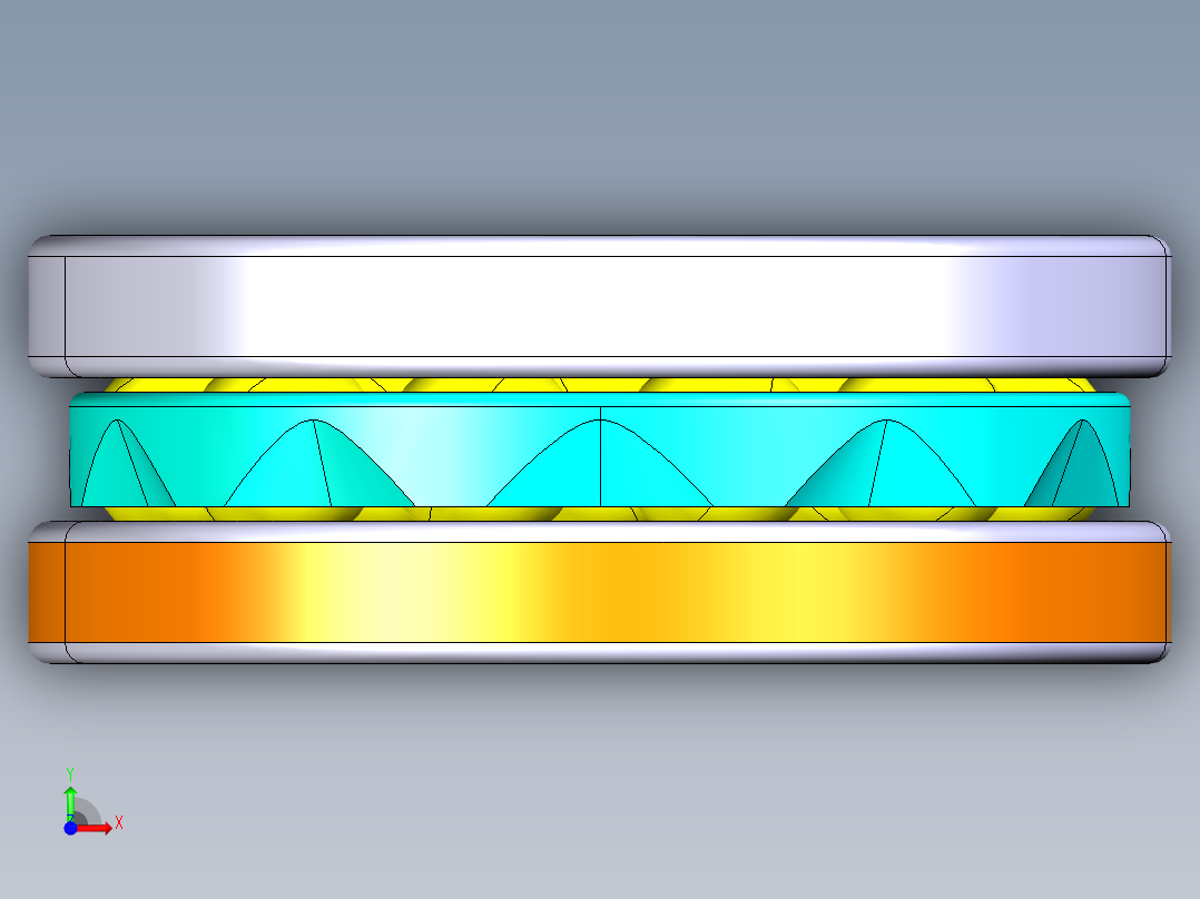 平面推力球轴承51202前视图