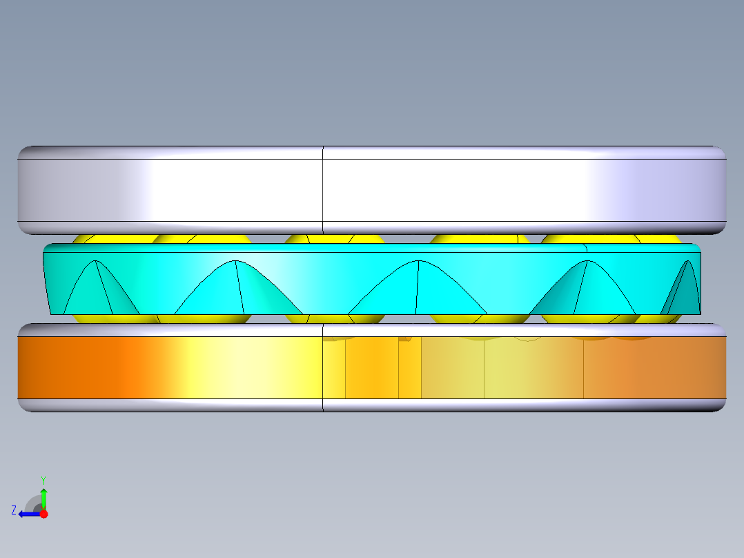 平面推力球轴承51202右视图